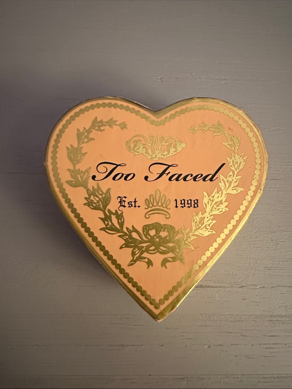 Too Faced Peach Heart Compact with Gold Details